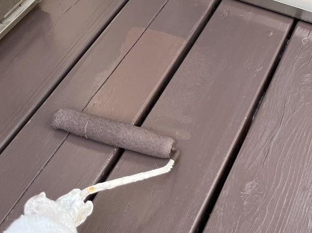 小野市でウッドデッキ上塗り